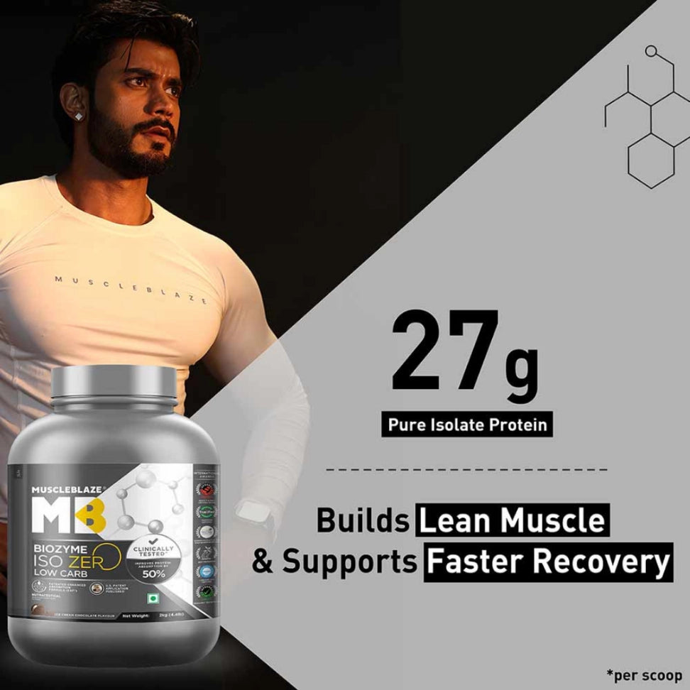 MuscleBlaze Biozyme Iso Zero Low Carb Whey Protein Isolate