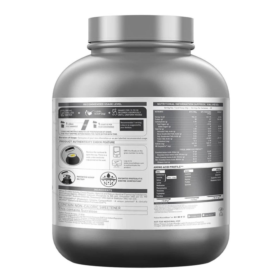 MuscleBlaze Biozyme Iso Zero Low Carb Whey Protein Isolate