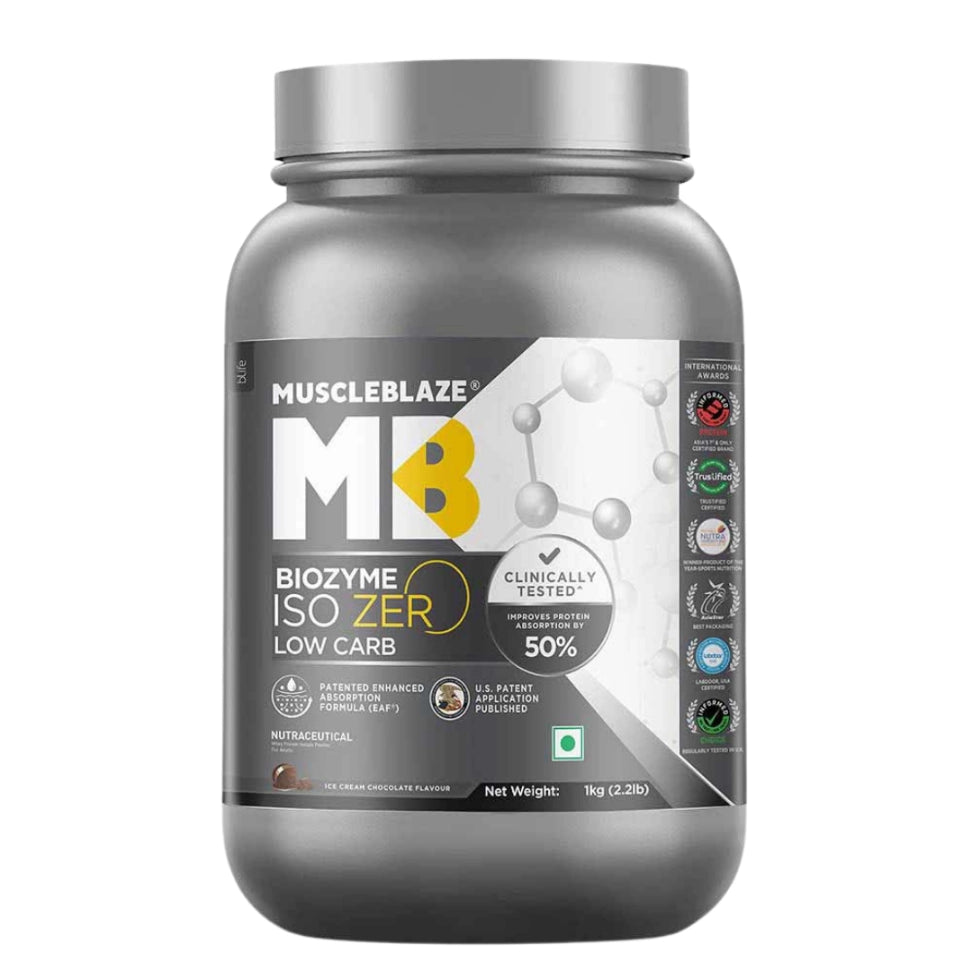 MuscleBlaze Biozyme Iso Zero Low Carb Whey Protein Isolate