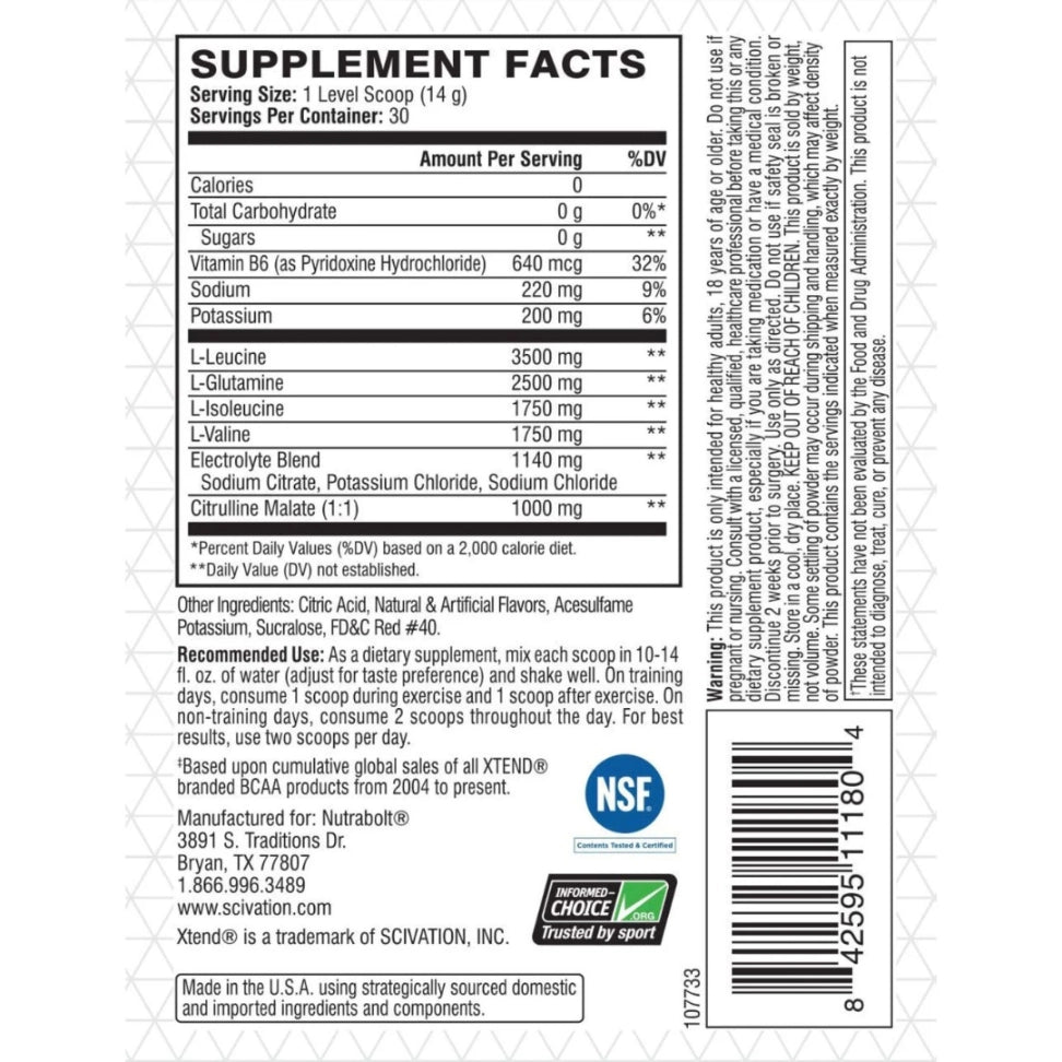 Scivation Xtend BCAA - Intra Workout Catalyst