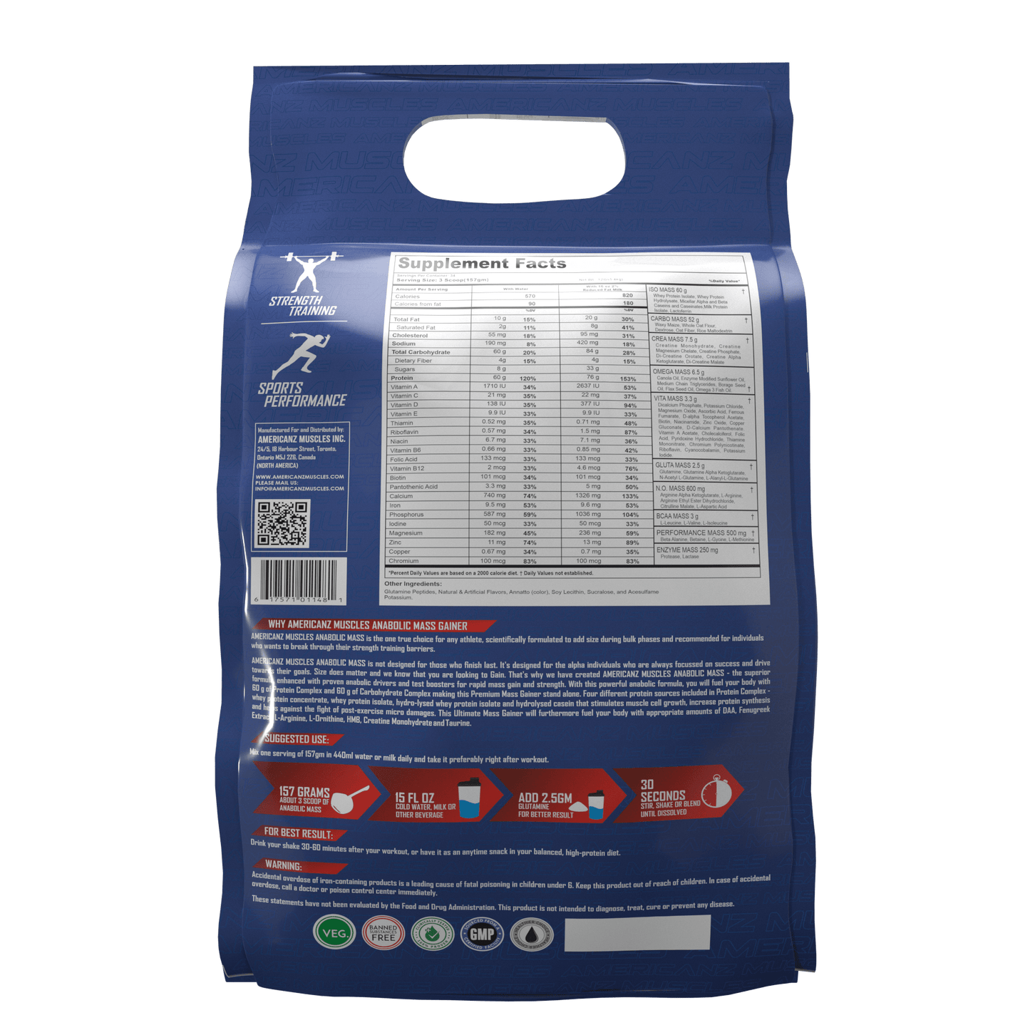 Americanz Muscles Anabolic Mass Gainer