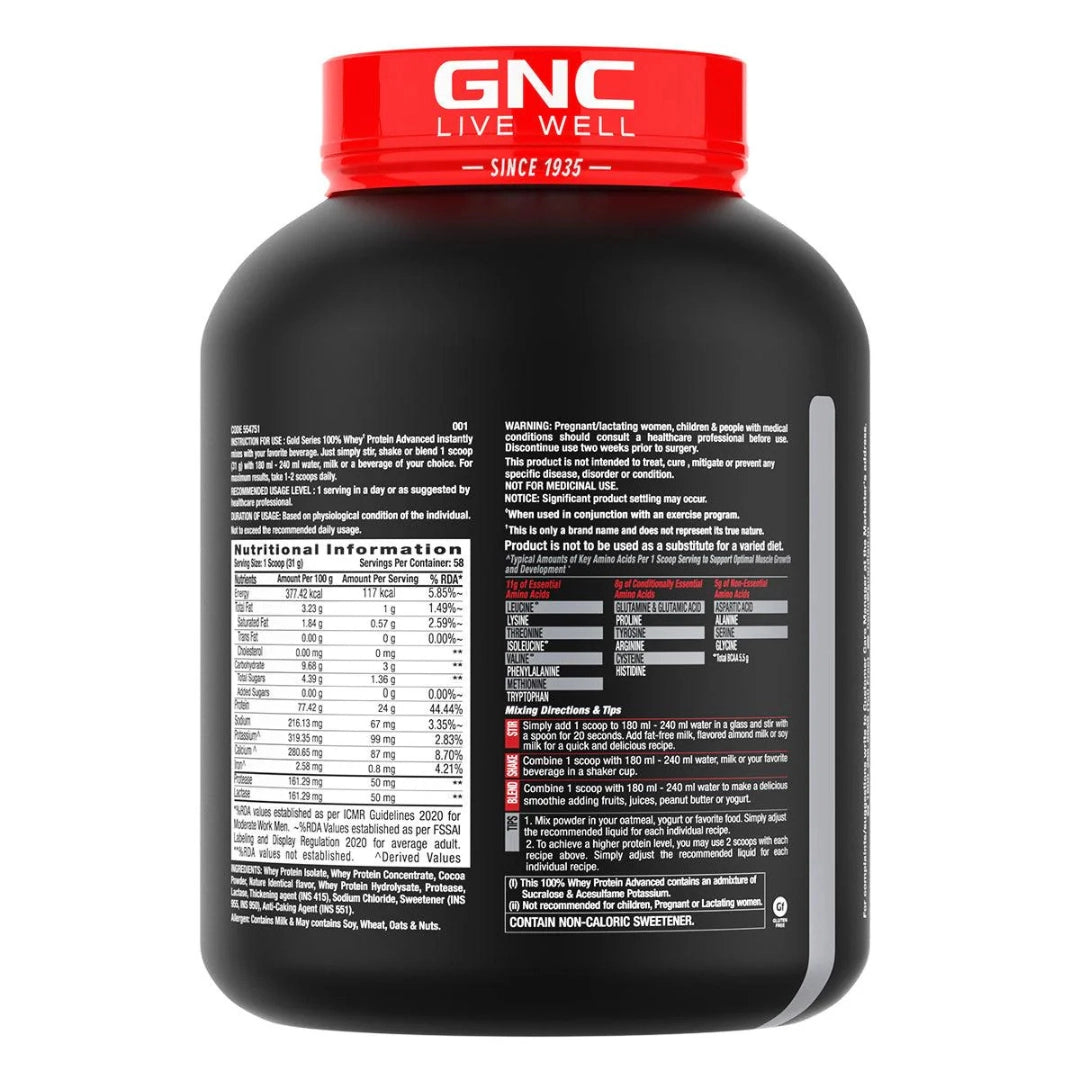 GNC AMP Gold Series 100% Whey Protein Advanced