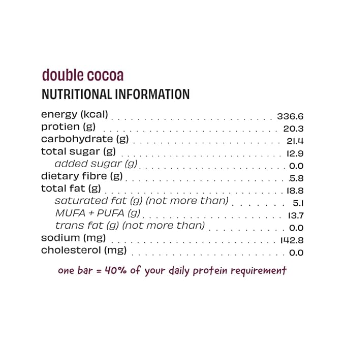 The Whole Truth – High Protein Bar | Double Cocoa | 20g Protein | Pack of 6 x 67g