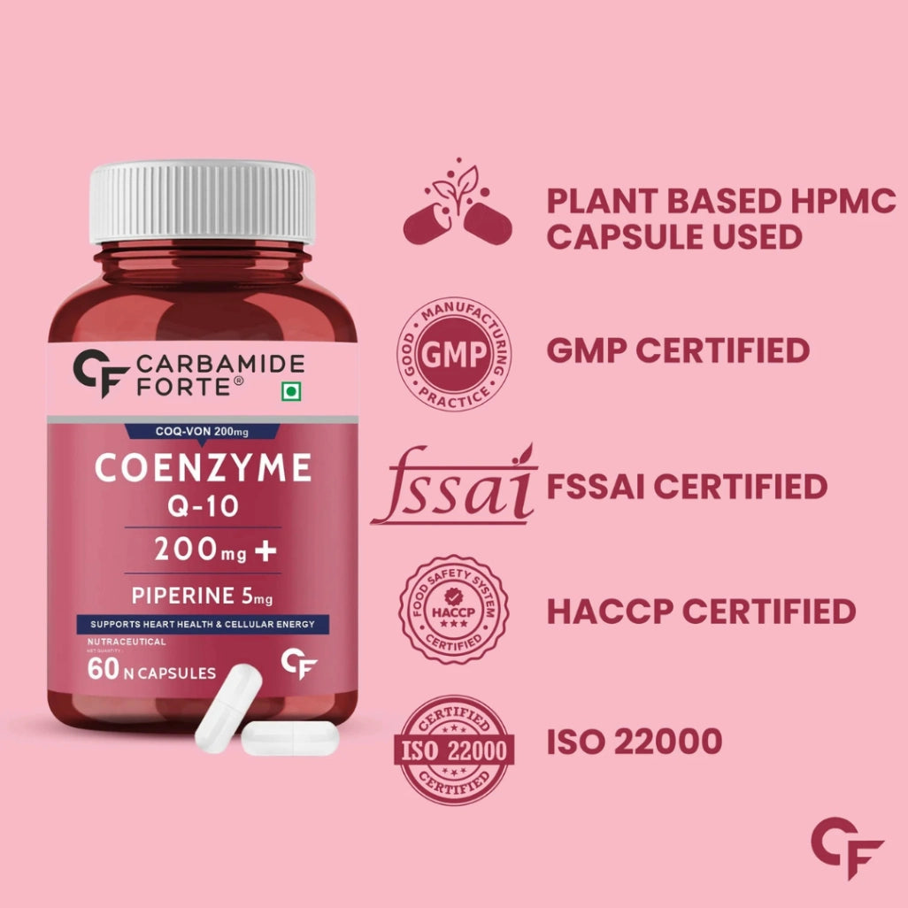Carbamide Forte Coenzyme Q10 (CoQ10) 200mg with Piperine 5mg