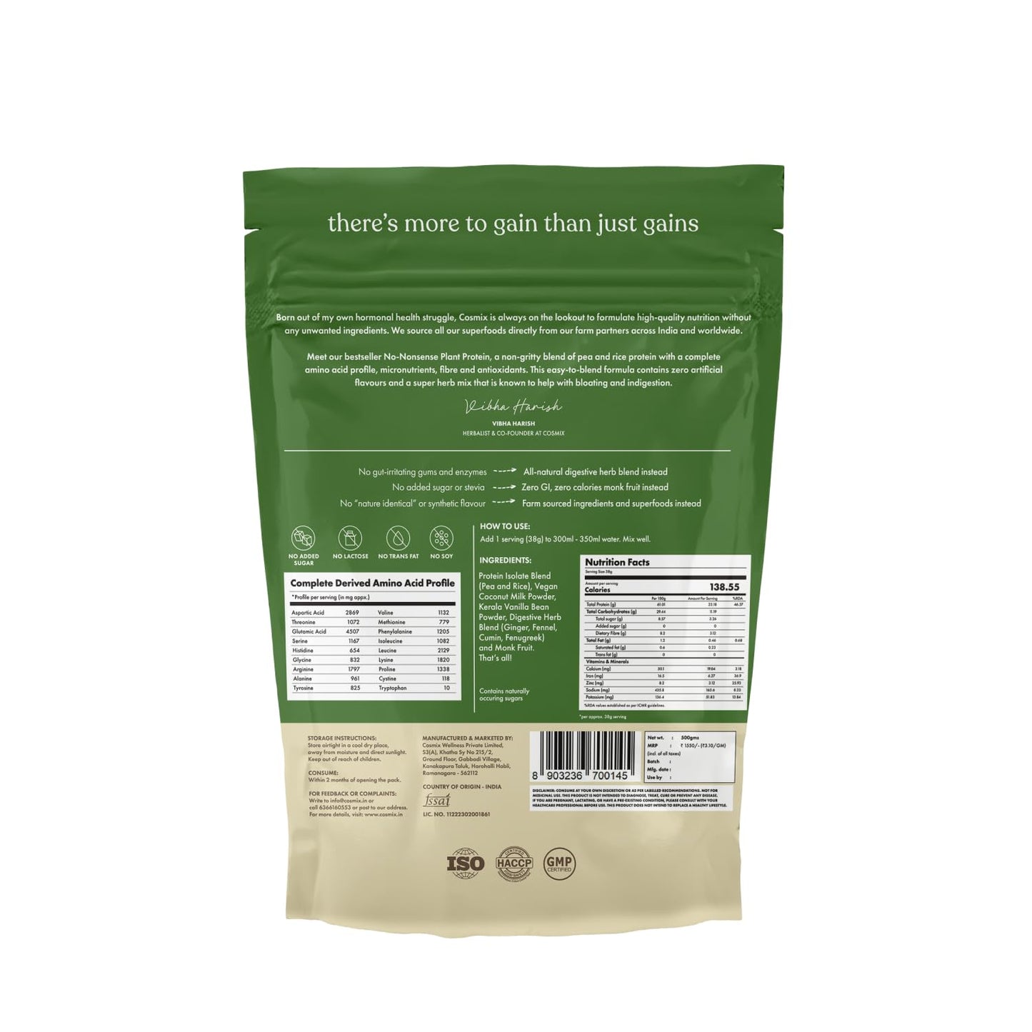 Cosmix No-Nonsense Plant Protein