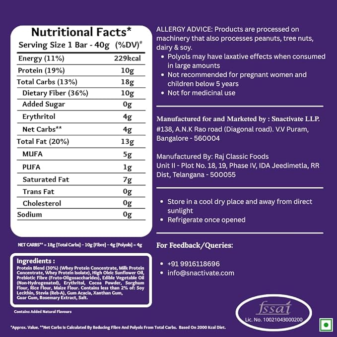 Snactivate Protein Wafer Bars | 10g Protein | Pack of 6 x 40g