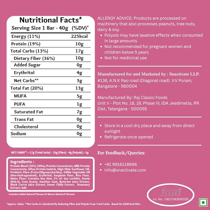 Snactivate Protein Wafer Bars | 10g Protein | Pack of 6 x 40g