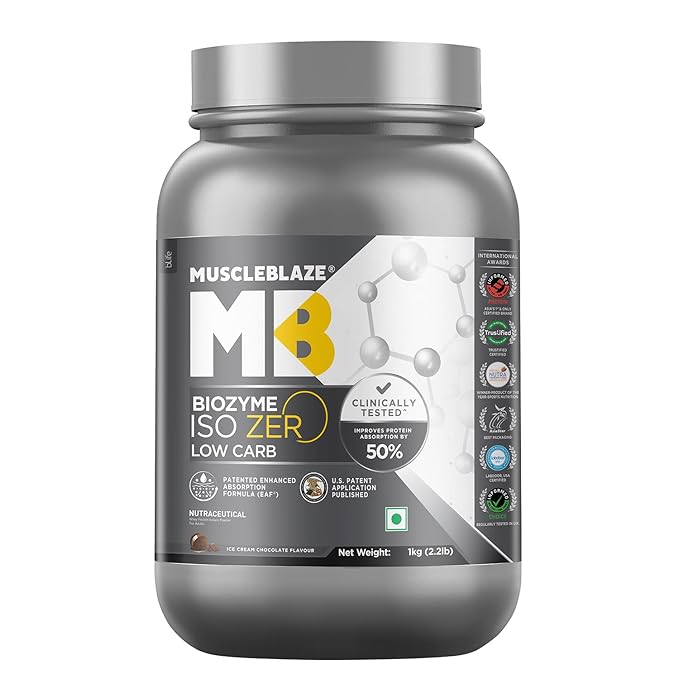 MuscleBlaze Biozyme Iso Zero Low Carb Whey Protein Isolate
