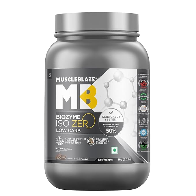 MuscleBlaze Biozyme Iso Zero Low Carb Whey Protein Isolate