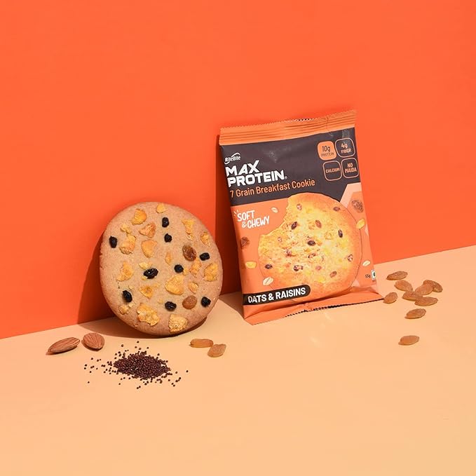 RiteBite Max Protein Cookies - Oats & Raisins (55g x 12)