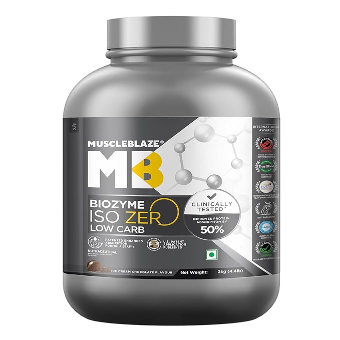 MuscleBlaze Biozyme Iso Zero Low Carb Whey Protein Isolate