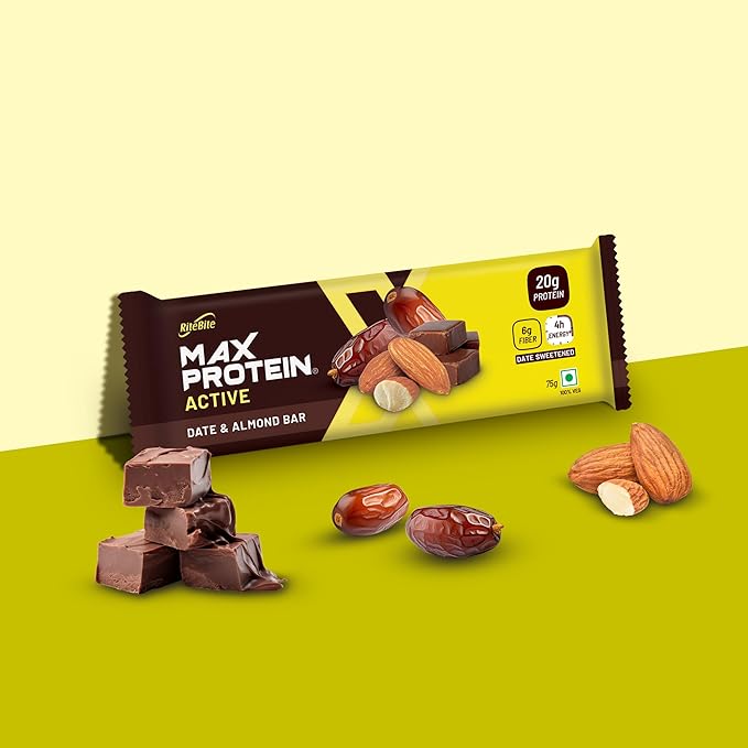 RiteBite Max Protein Active Date & Almond Protein Bar - 20g Protein