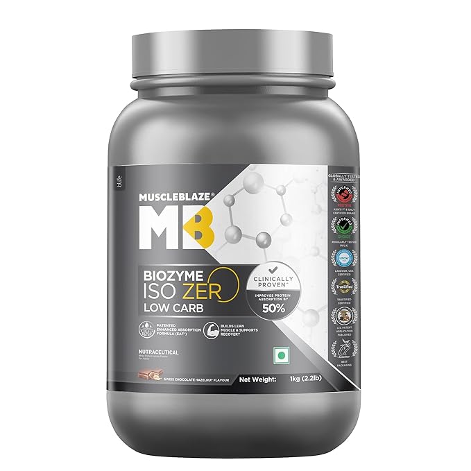 MuscleBlaze Biozyme Iso Zero Low Carb Whey Protein Isolate