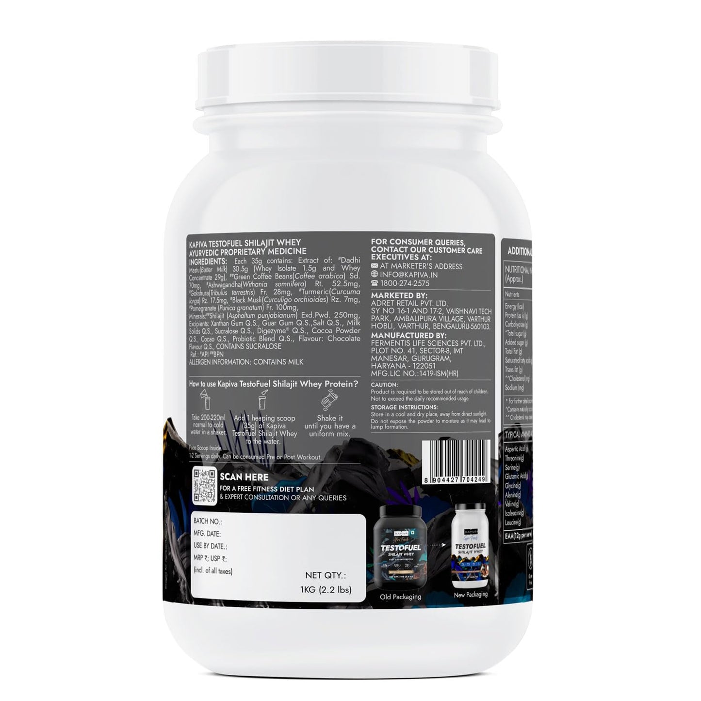 Kapiva Testofuel Shilajit Whey Protein