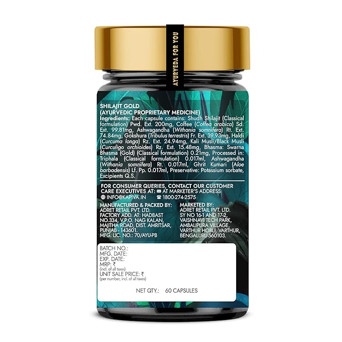 Kapiva Shilajit/Shilajeet Gold 60 Capsules
