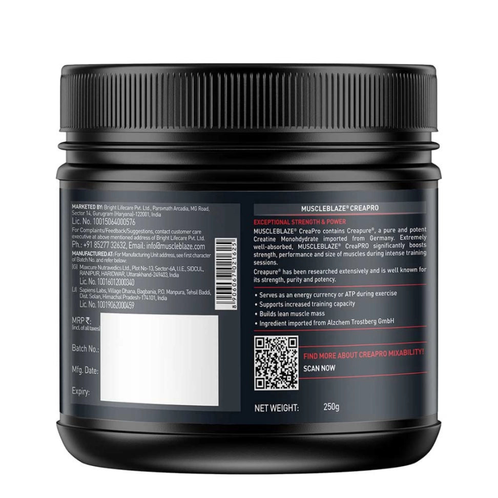 MuscleBlaze CreaPRO Creatine with Creapure® Powder