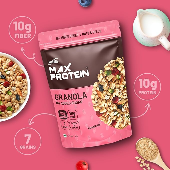 RiteBite Max Protein Granola - Nuts & Seeds (No Added Sugar) | 500g