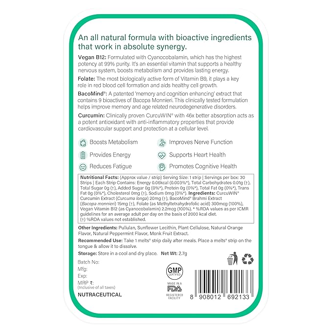 Wellbeing Nutrition Melts Vegan Vitamin B12