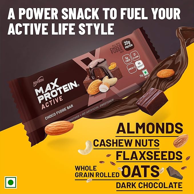 RiteBite Max Protein Active Choco Fudge Bars - 20g Protein