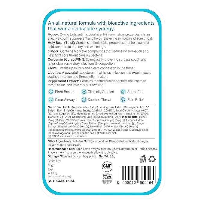 Wellbeing Nutrition Melts Instant Throat Relief