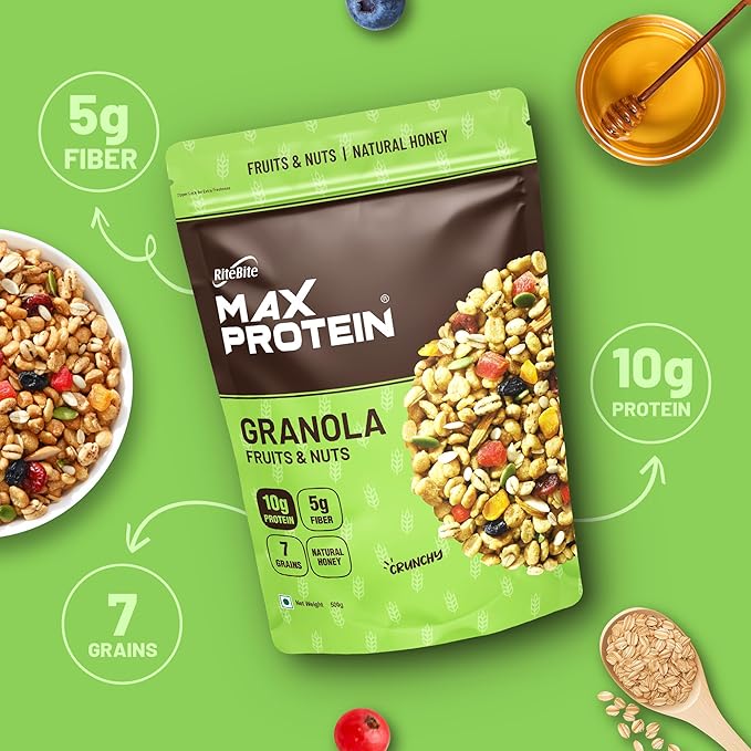 RiteBite Max Protein Granola – Fruits & Nuts | 500g