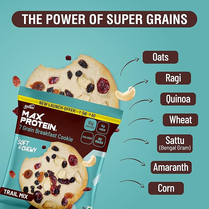 RiteBite Max Protein Cookies - Trail Mix (55g x 12)