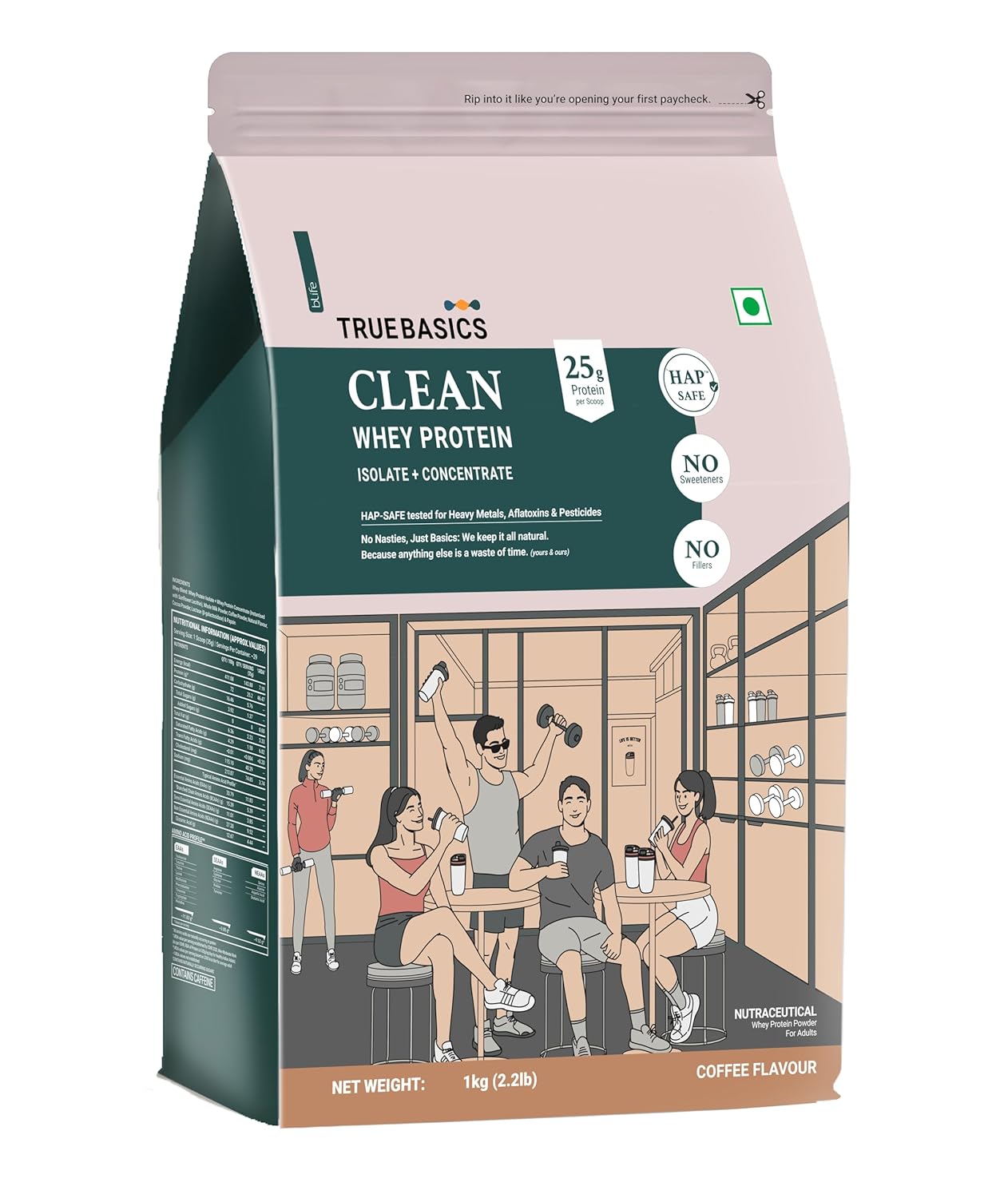 TrueBasics Clean Whey Protein (Isolate + Concentrate Blend)