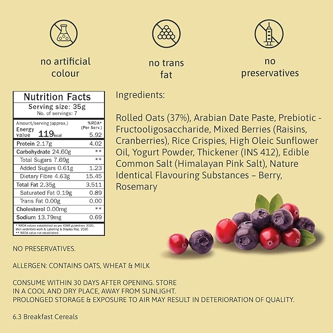 Phab Very Berry Blast Crunchy Granola