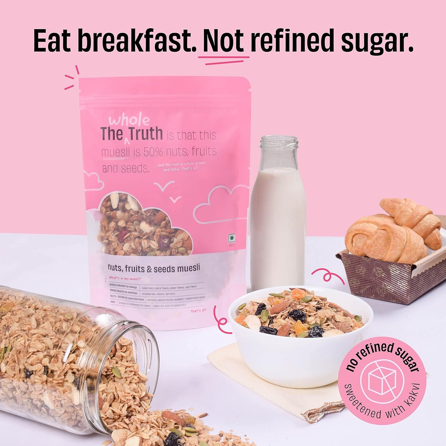 The Whole Truth – Breakfast Muesli (Nuts, Dried Fruits & Seeds) | 350g