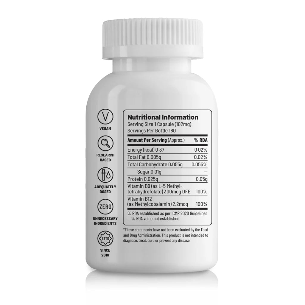 Unived B12-Veg | Active B12 & B9 for Energy & Wellness
