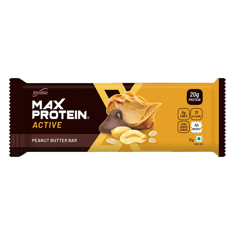 RiteBite Max Protein Active Peanut Butter Bars - 20g Protein