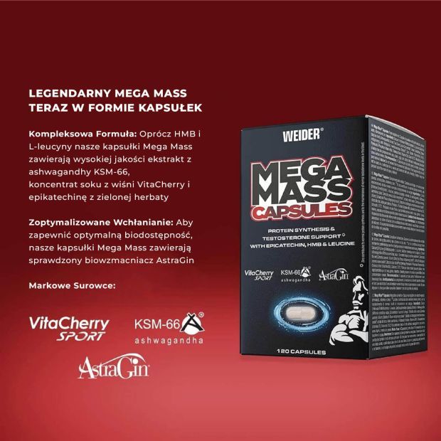 Weider Mega Mass Caps โ Ultimate Muscle Growth Stimulator