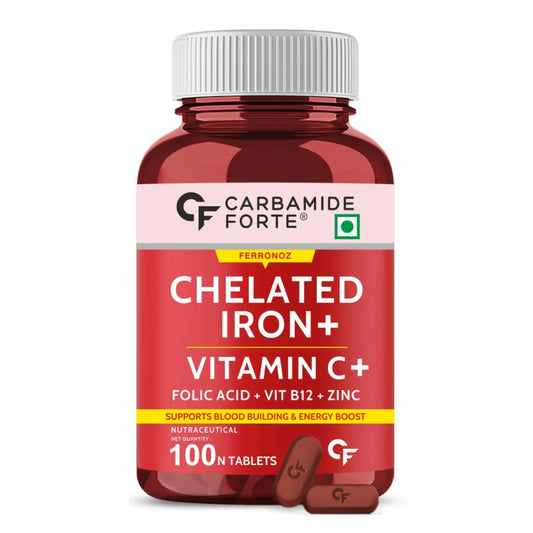 Carbamide Forte Chelated Iron Supplement with Vitamin C, B12, and Zinc