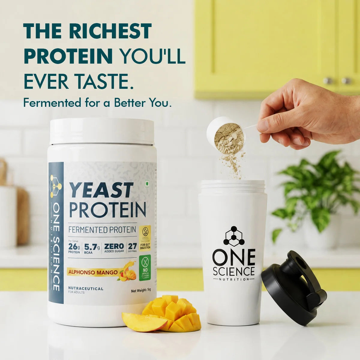 One Science Yeast Protein – Fermented Protein 1kg | 26g Protein