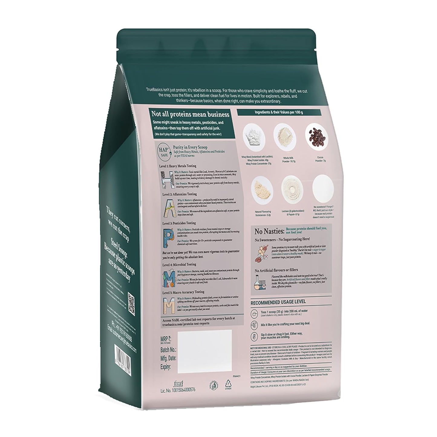 TrueBasics Clean Whey Protein (Isolate + Concentrate Blend)
