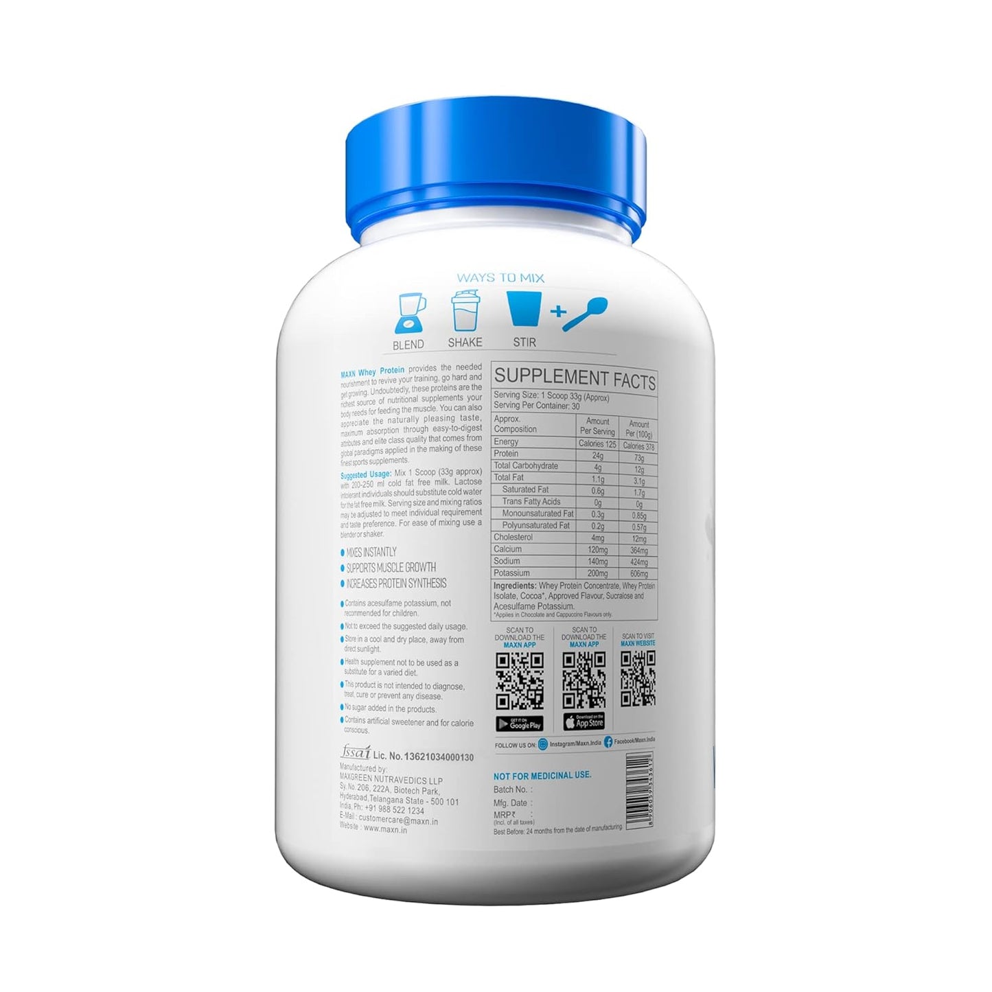 MAXN Whey Protein (Concentrate + Isolate Blend)