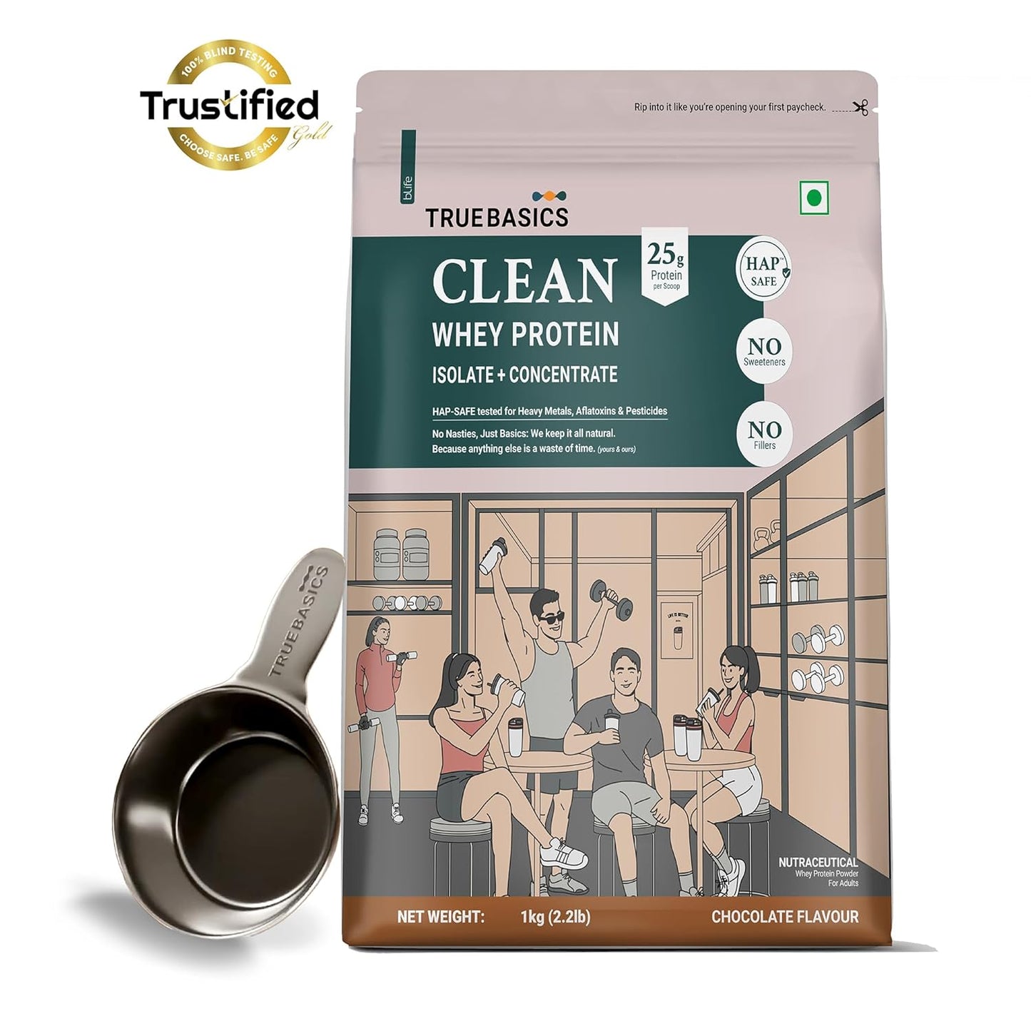 TrueBasics Clean Whey Protein (Isolate + Concentrate Blend)
