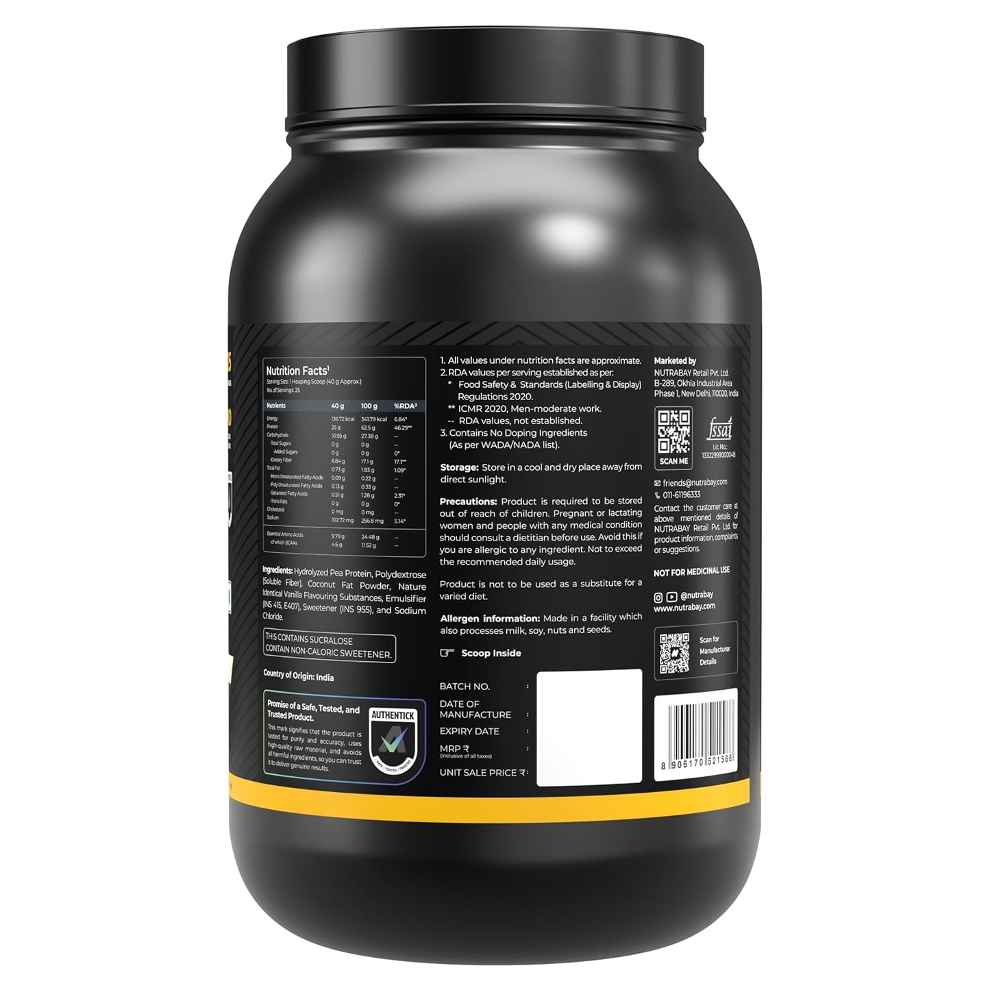 NUTRABAY Gold Pea Protein Powder
