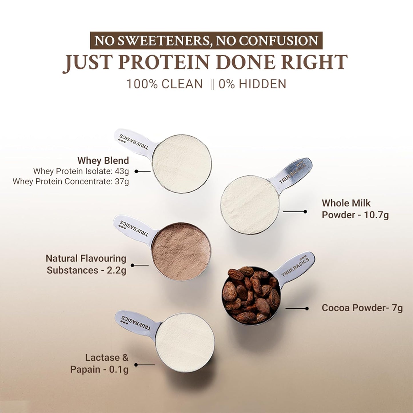 TrueBasics Clean Whey Protein (Isolate + Concentrate Blend)