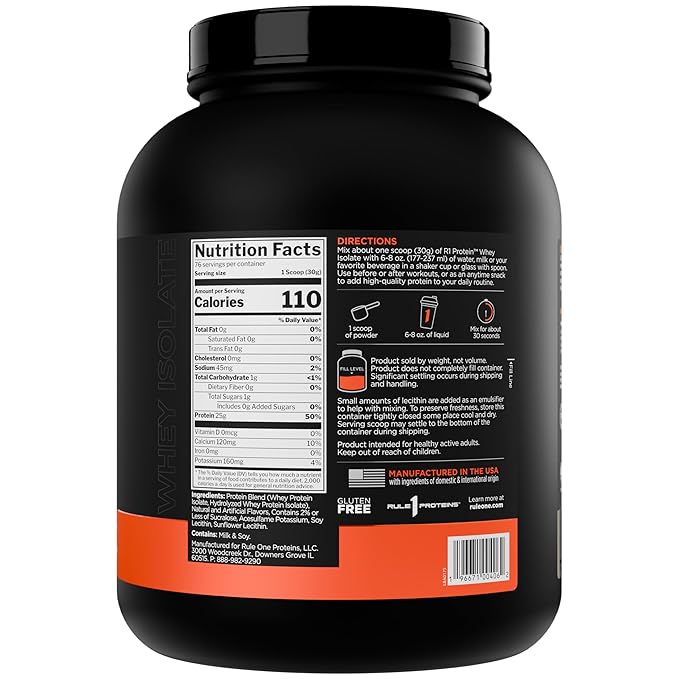 Rule 1 R1 Protein – 100% Whey Isolate