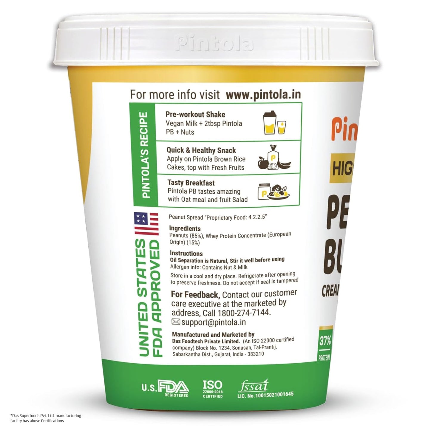 Pintola All-Natural High Protein Peanut Butter