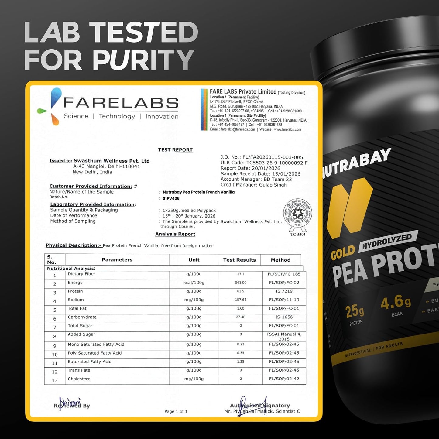 NUTRABAY Gold Pea Protein Powder