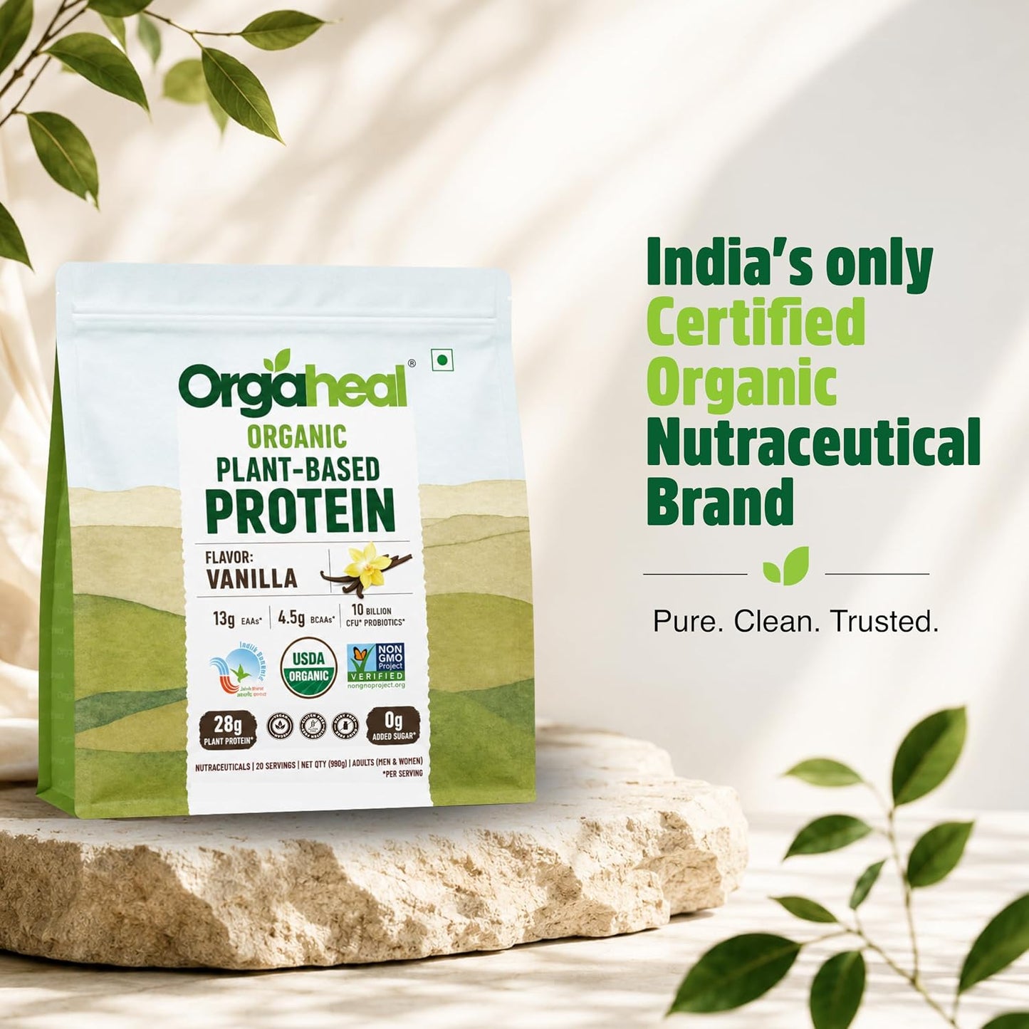 Orgaheal Organic Plant Protein Powder – 980g - Vanilla