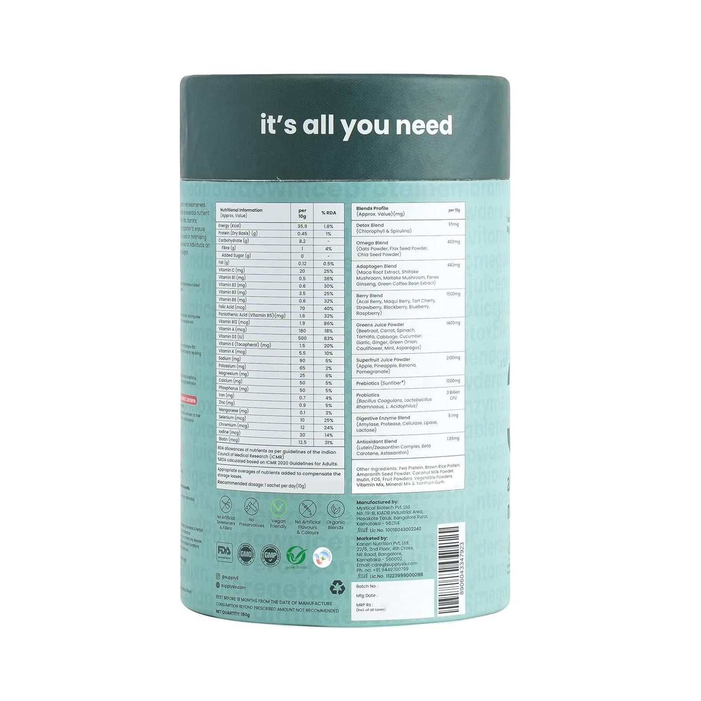 Supply6 360 Ultimate Health Powder – Daily Greens