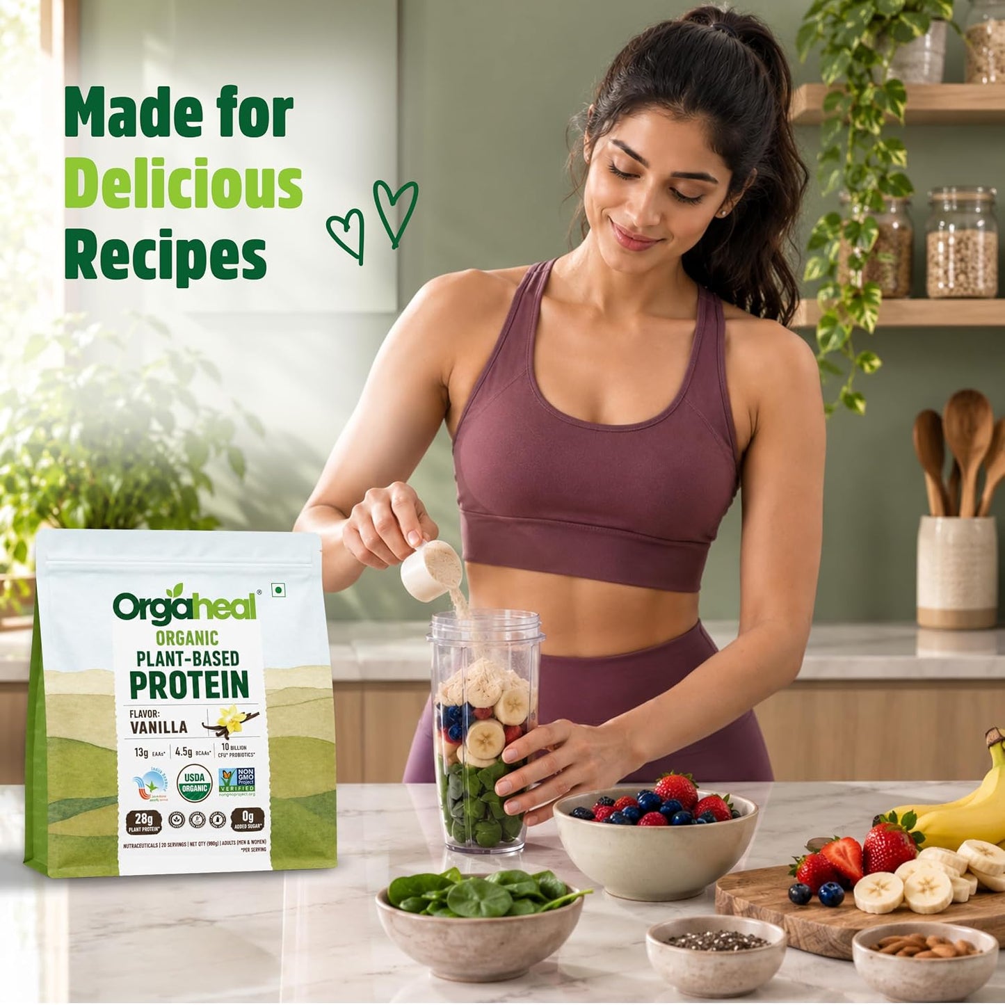 Orgaheal Organic Plant Protein Powder – 980g - Vanilla