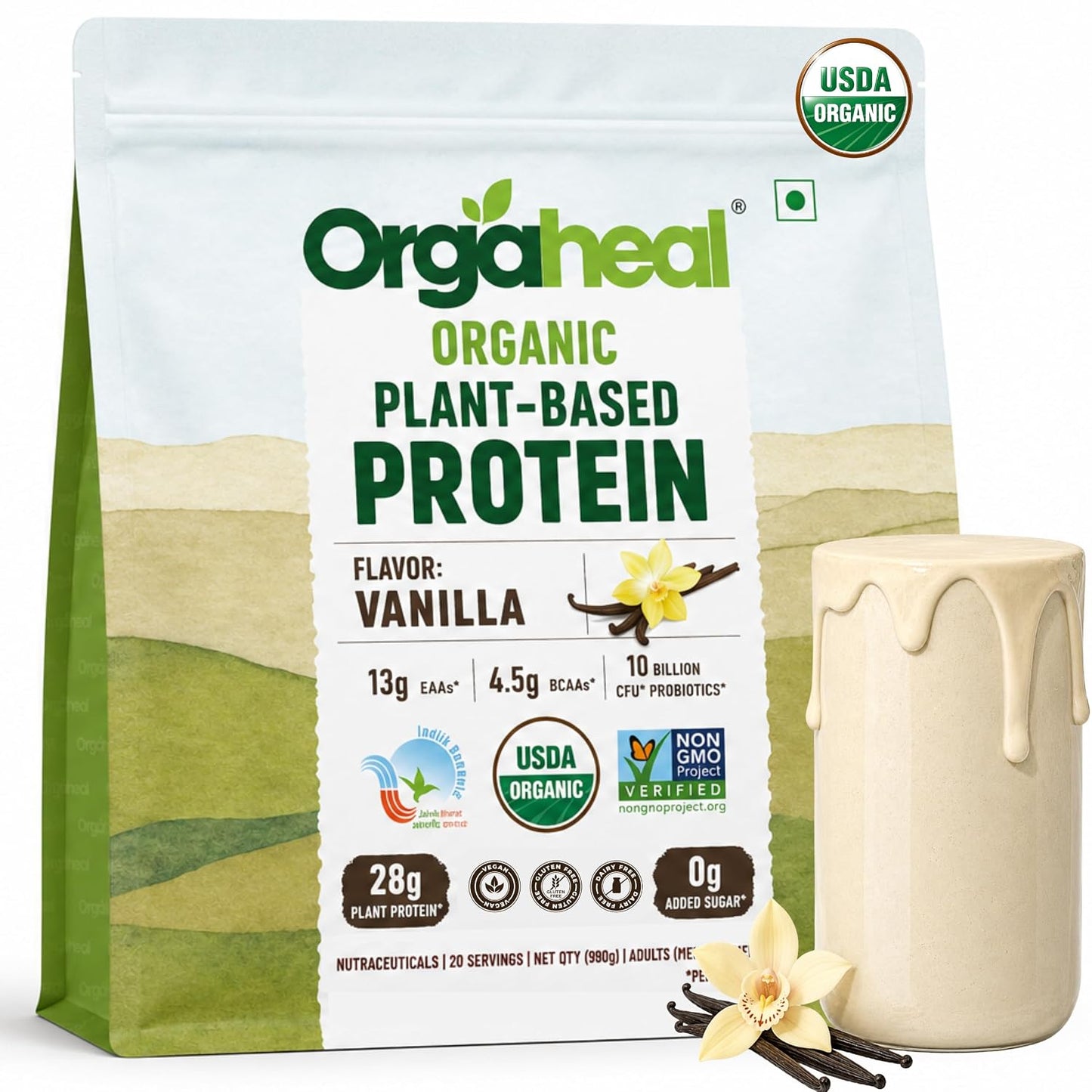 Orgaheal Organic Plant Protein Powder – 980g - Vanilla