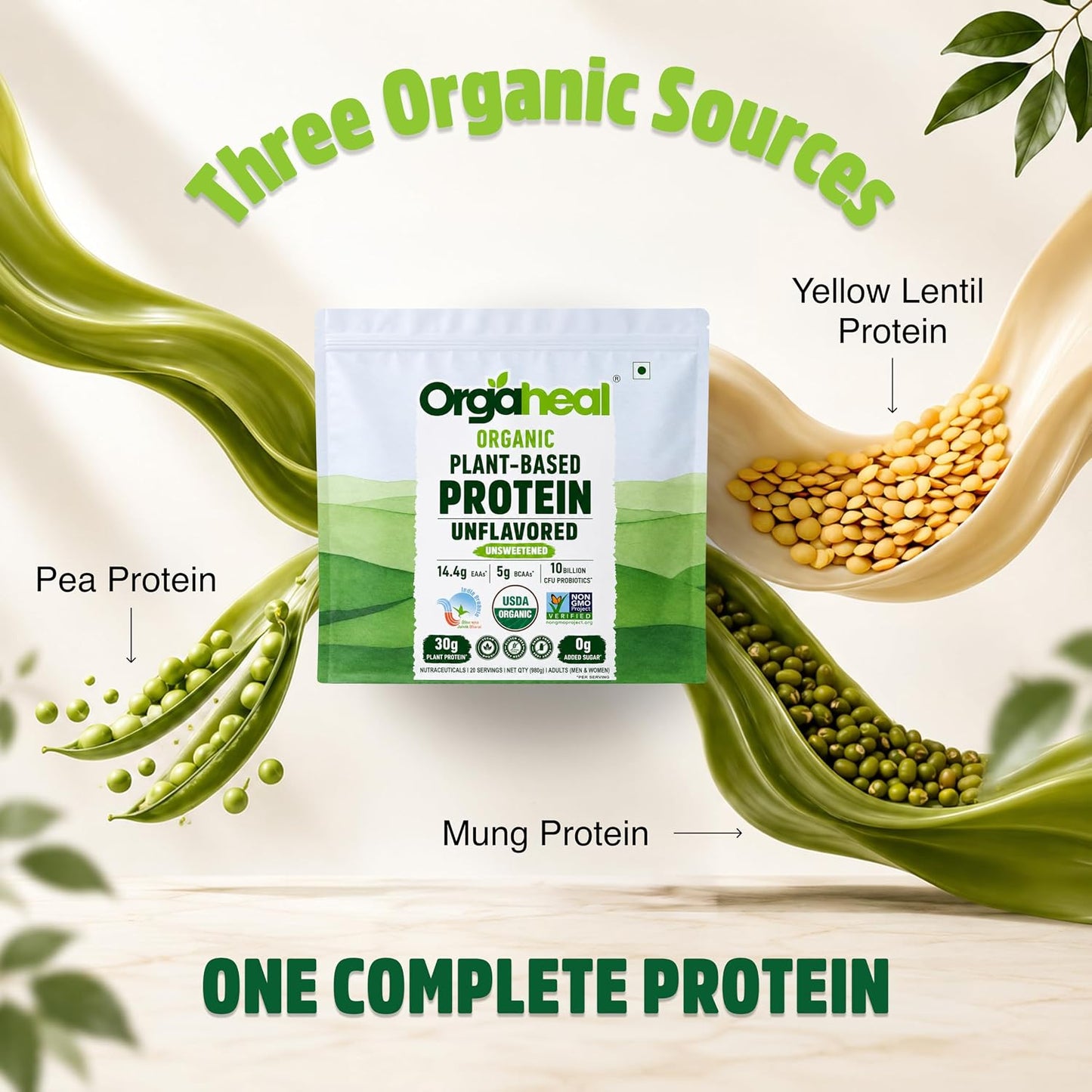 Orgaheal Organic Plant Protein Powder – 980g | Unflavoured