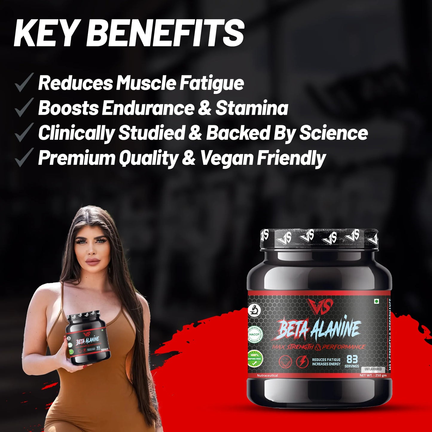 V-Shape Supps Beta Alanine 250g (83 Servings)