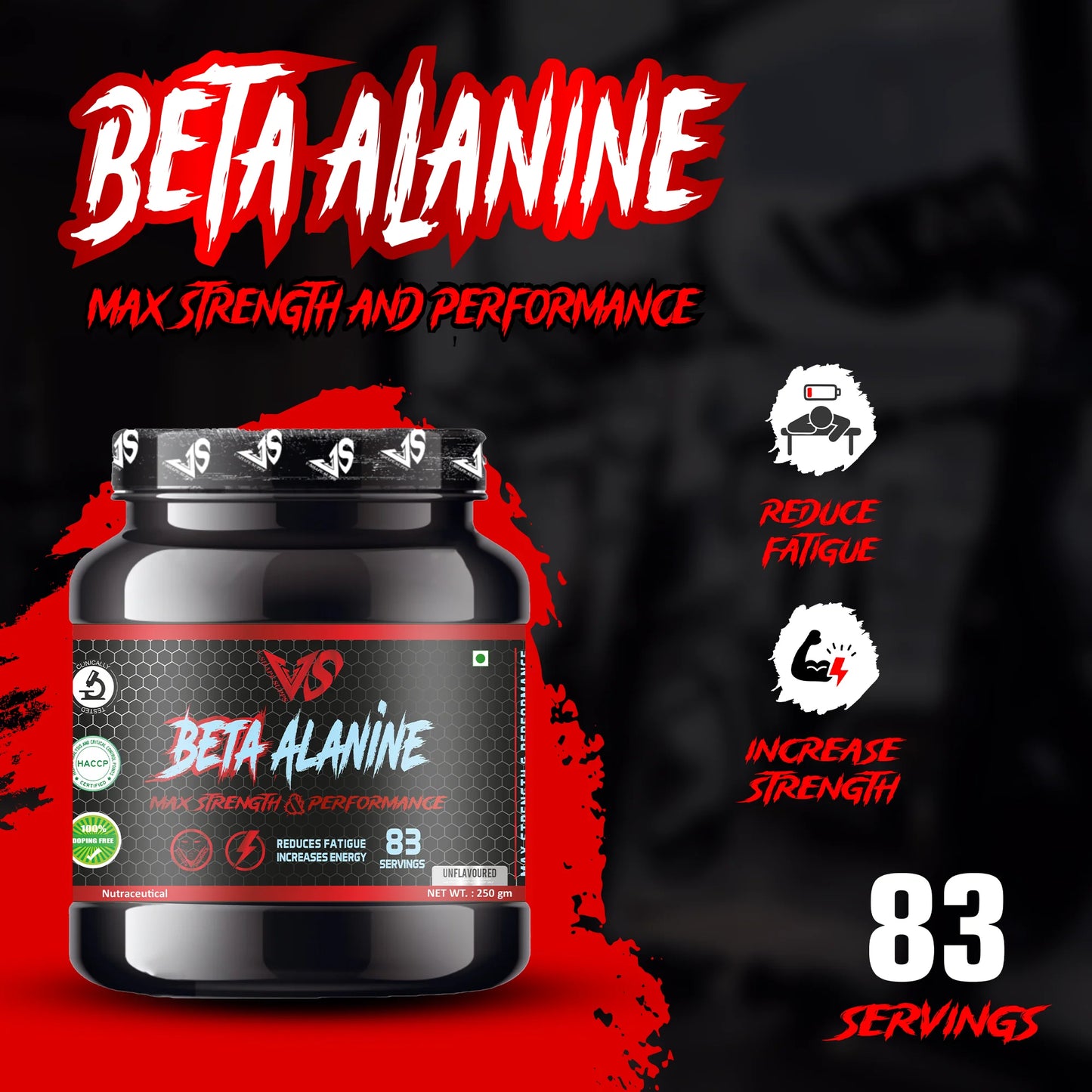 V-Shape Supps Beta Alanine 250g (83 Servings)