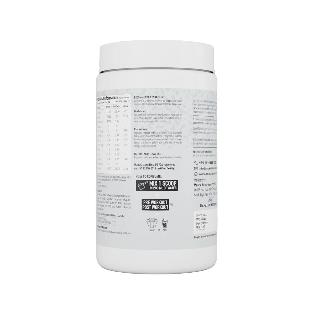 One Science Yeast Protein – Fermented Protein 1kg | 26g Protein